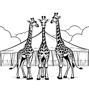 Giraffen im Zirkus: Ein Ausmalspaß für Kinder
