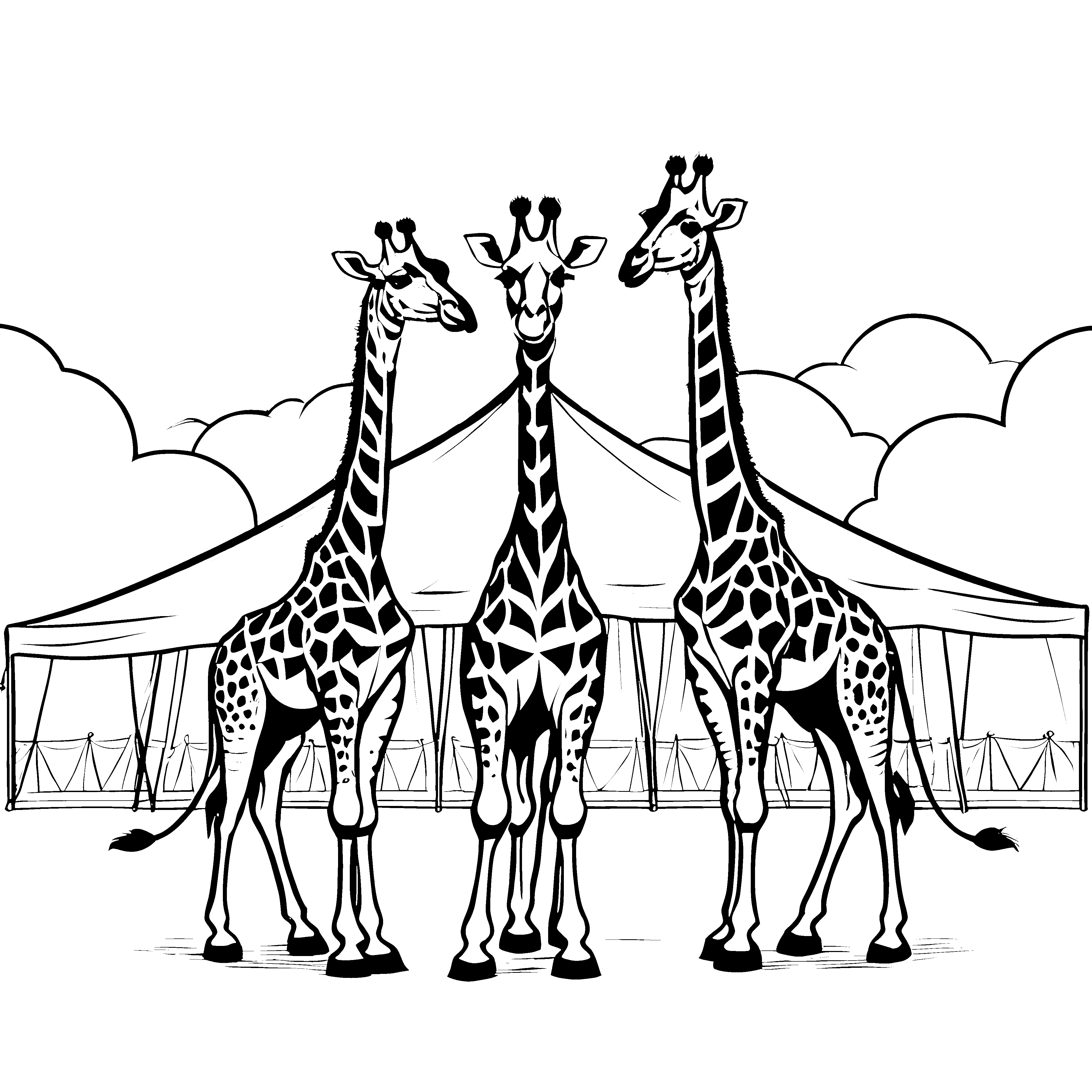 Giraffen im Zirkus: Ein Ausmalspaß für Kinder
