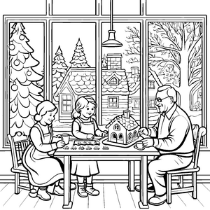 Weihnachten mit Großeltern: Häuschen bauen und malen Spaß
