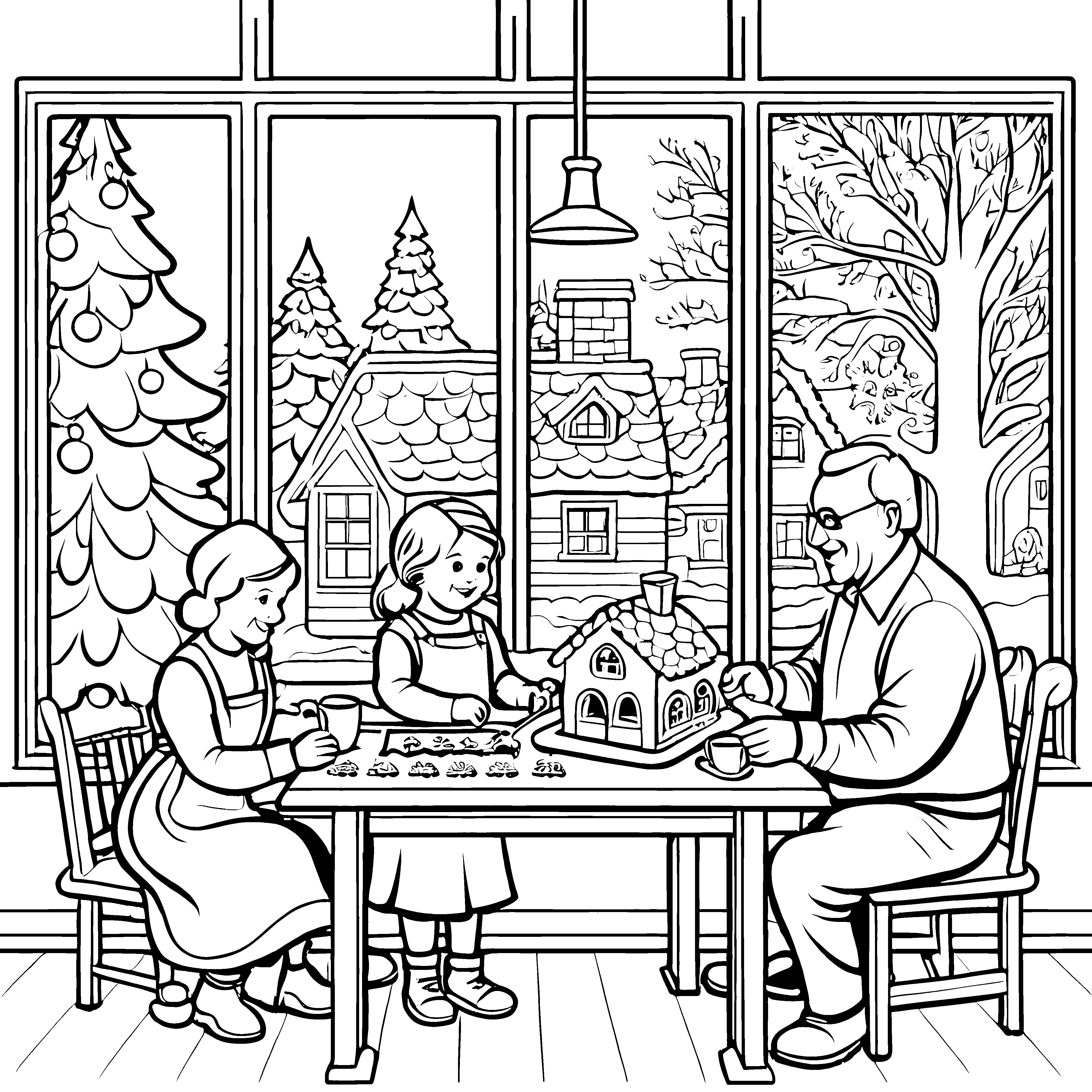 Weihnachten mit Großeltern: Häuschen bauen und malen Spaß
