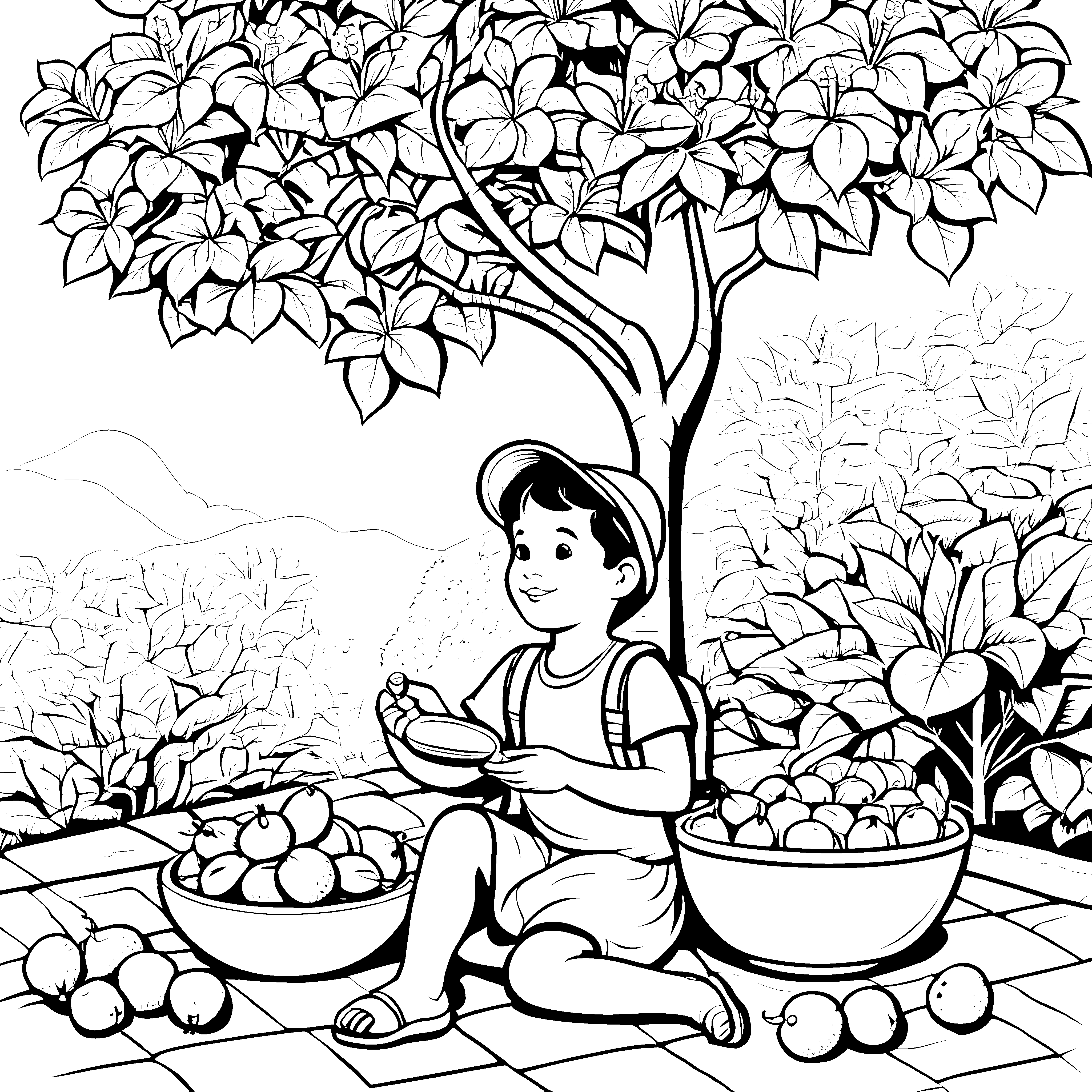 Guavenernte im Garten: Ein süßer Malspaß für Kinder