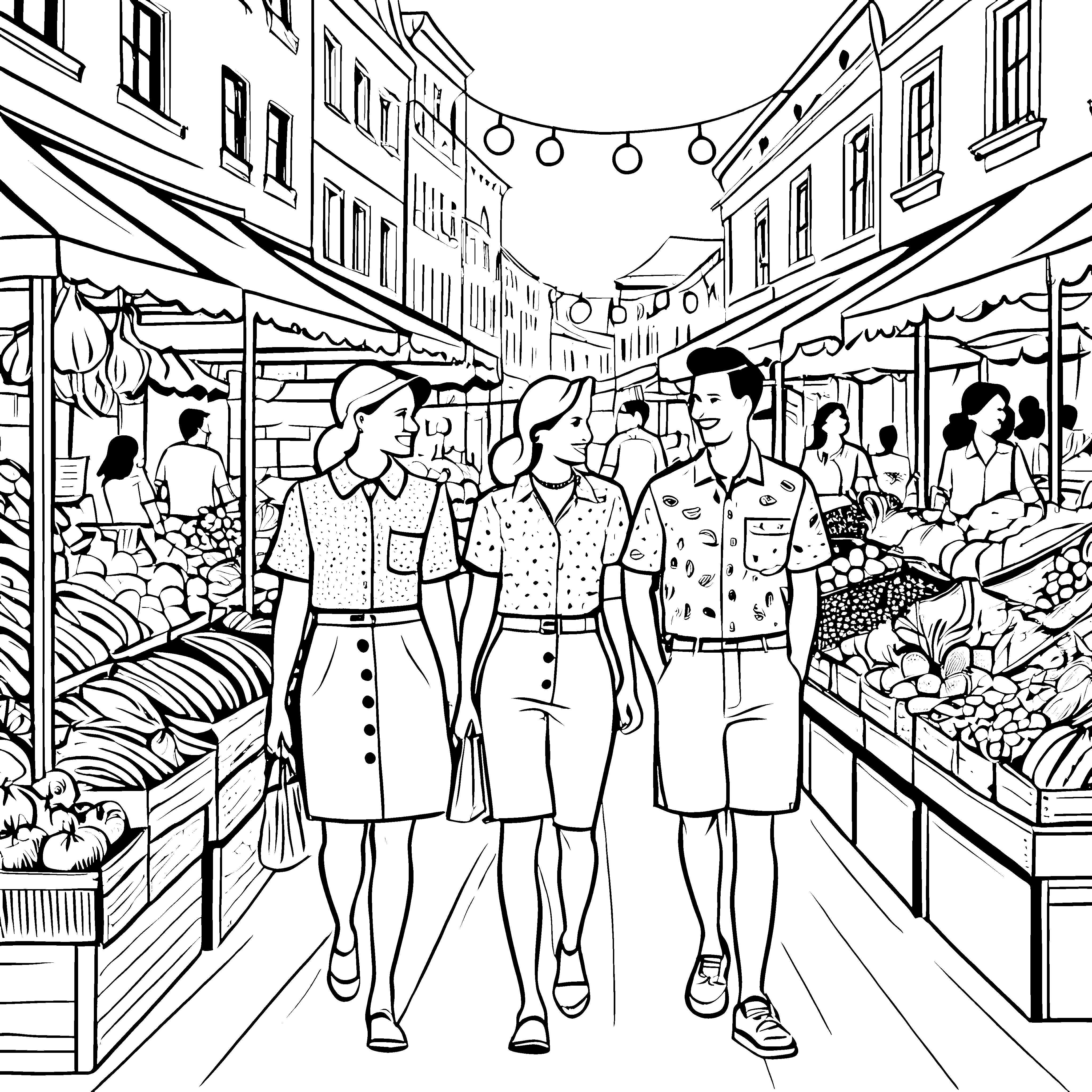 Marktgeschichten: Ein Tag mit einem Hemd im malbaren Bilderbuch
