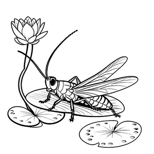 Grillen beim Lotusblüten-Abenteuer für kleine Künstler
