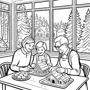 Weihnachtszauber mit Großeltern: Häuser basteln und malen