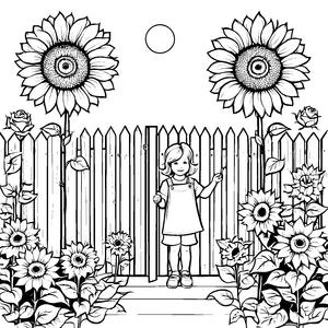 Blumenzaun mit Sonne: Ein Malspaß für Kinder