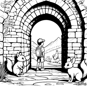 Die Füchse im Tunnel: Ein tolles Ausmalbild für Kinder
