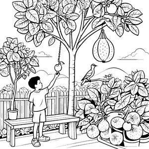 Guaven im Garten: Ein süßes Ausmalspiel für Kinder