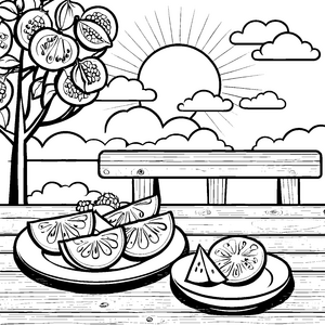 Malspaß mit der Maracuja: Früchte am Baum und auf Tellern