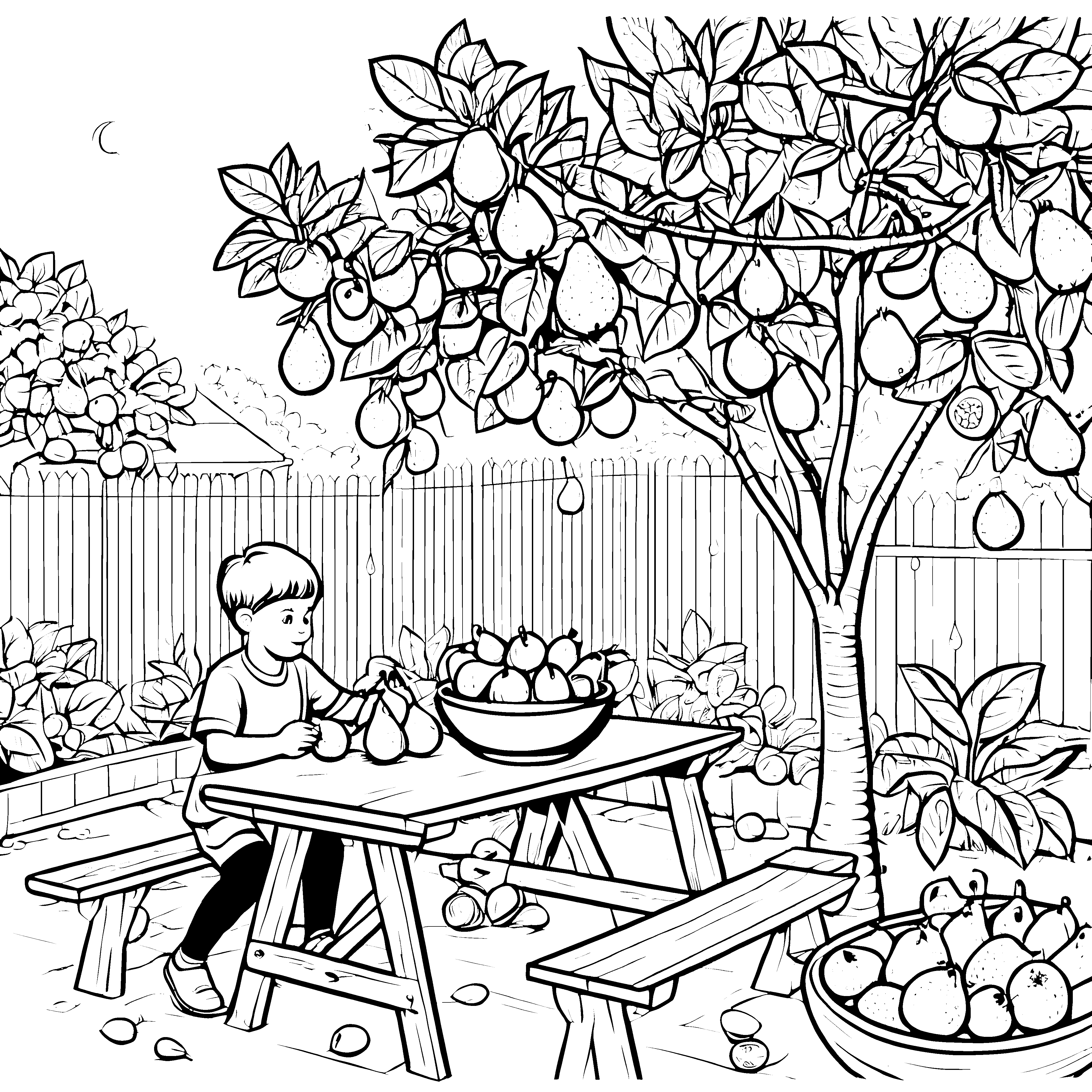 Guaven pflücken: Ein Kind im Garten bei der Ernte