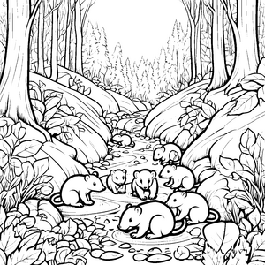 Nacktmull Babys im Wald: Ein großes Ausmalspiel für Kinder