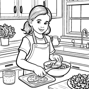 Batavia Küche: Salat machen mit der jungen Frau