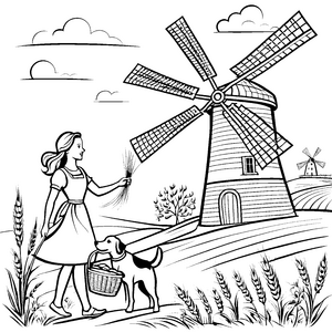 Ein Tag bei den Windmühlen: Malen mit Freund und Hund