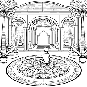 Mandala im Arkadenhof: Ein Ausmalspaß für Kinder