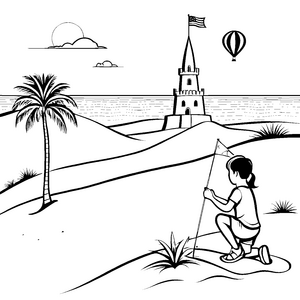 Mein Sandburgabenteuer am Strand mit Kind beim Bauen