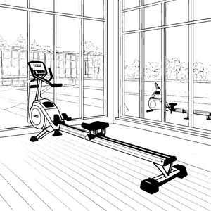 Modernes Rudergerät im Fitnessstudio Malvorlage für Sportbegeisterte