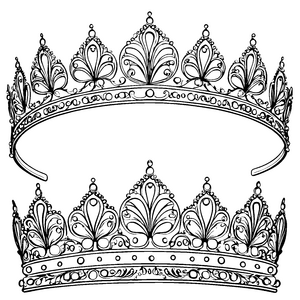 Prunkvolle florale Tiaras-Bastelvorlage für junge Prinzessinnen