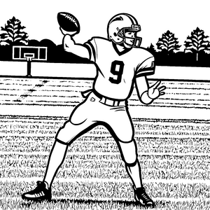 Stolzer American Football Spieler mit Ball Bastelmotiv für Sportfreunde
