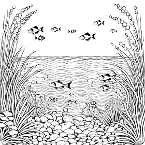 Lebendige Clownfische bei Wasserpflanzen Bastelmotiv für kleine Wasserfreunde