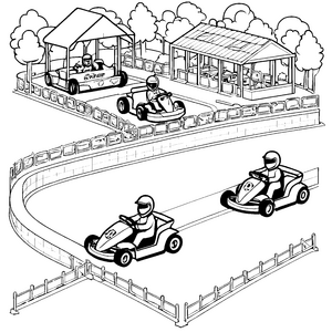 Aufregende Go-Kart-Rennen-Bastelvorlage für Rennsportfans