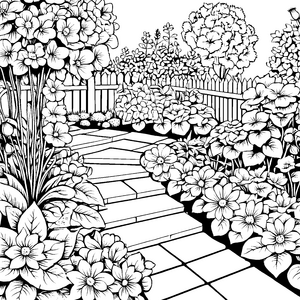 Prachtvolle Stiefmütterchen am Gartenweg Malbild für malfreudige Pflanzenfreunde