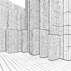Geometrische Gitterwände Bastelvorlage für neugierige Architekten