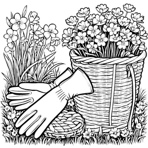 Farbenfrohe Stiefmütterchen im Korb Bastelmotiv für mutige Gartenfreunde