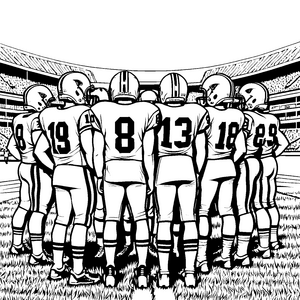 Stolze American-Football-Spieler Bastelvorlage für mutige Stadionschürfer
