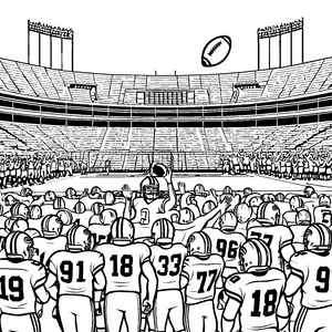 Dynamische American-Football-Sieg-Bastelvorlage für Stadionfans