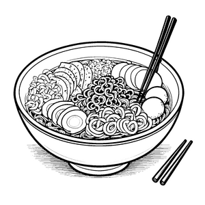 Aromatische Ramen mit Ei Bastelmotiv für mutige Foodies