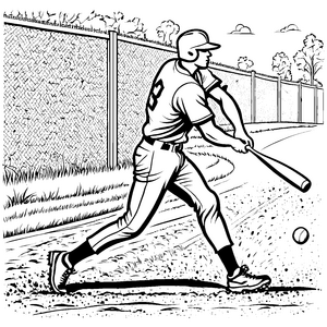 Dynamischer Baseballspieler am Schlag Bastelmotiv für Sportfreunde