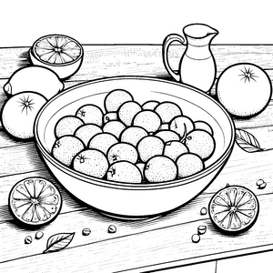Frische Orangen in der Schale Bastelvorlage für Obstliebhaber