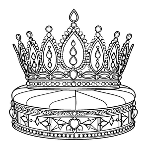 Prachtvolle Tiara mit Herzmotiven Bastelmotiv für malfreudige Prinzessinnen