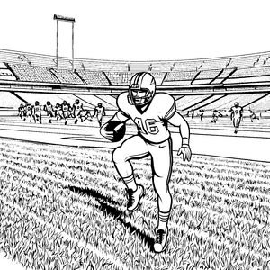 Dynamischer American-Football-Spieler Bastelvorlage für verträumte Stadionsportler