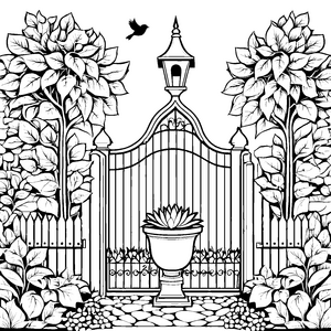 Prachtvoller Weihnachtsstern am Gartentor Bastelmotiv für verträumte Gartenfreunde