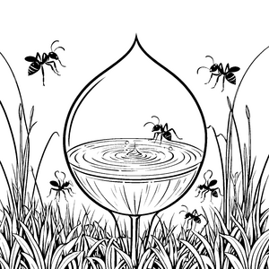 Flinke Ameisen im Wassertropfen Bastelmotiv für malfreudige Naturfreunde