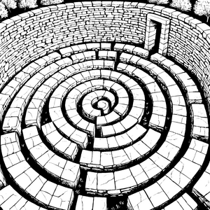 Mystisches Steinlabyrinth Bastelvorlage für kleine Mauerforscher