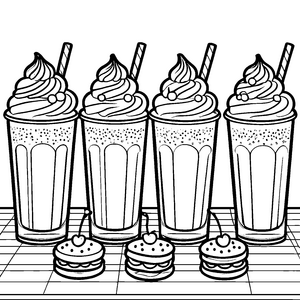 appetitliche Milchshakes mit Sahnehaube Bastelmotiv für Naschkatzen