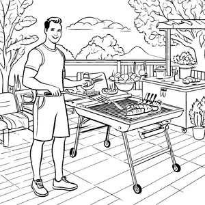 Rustikale Zange am Grill Bastelvorlage für verträumte Grillmeister