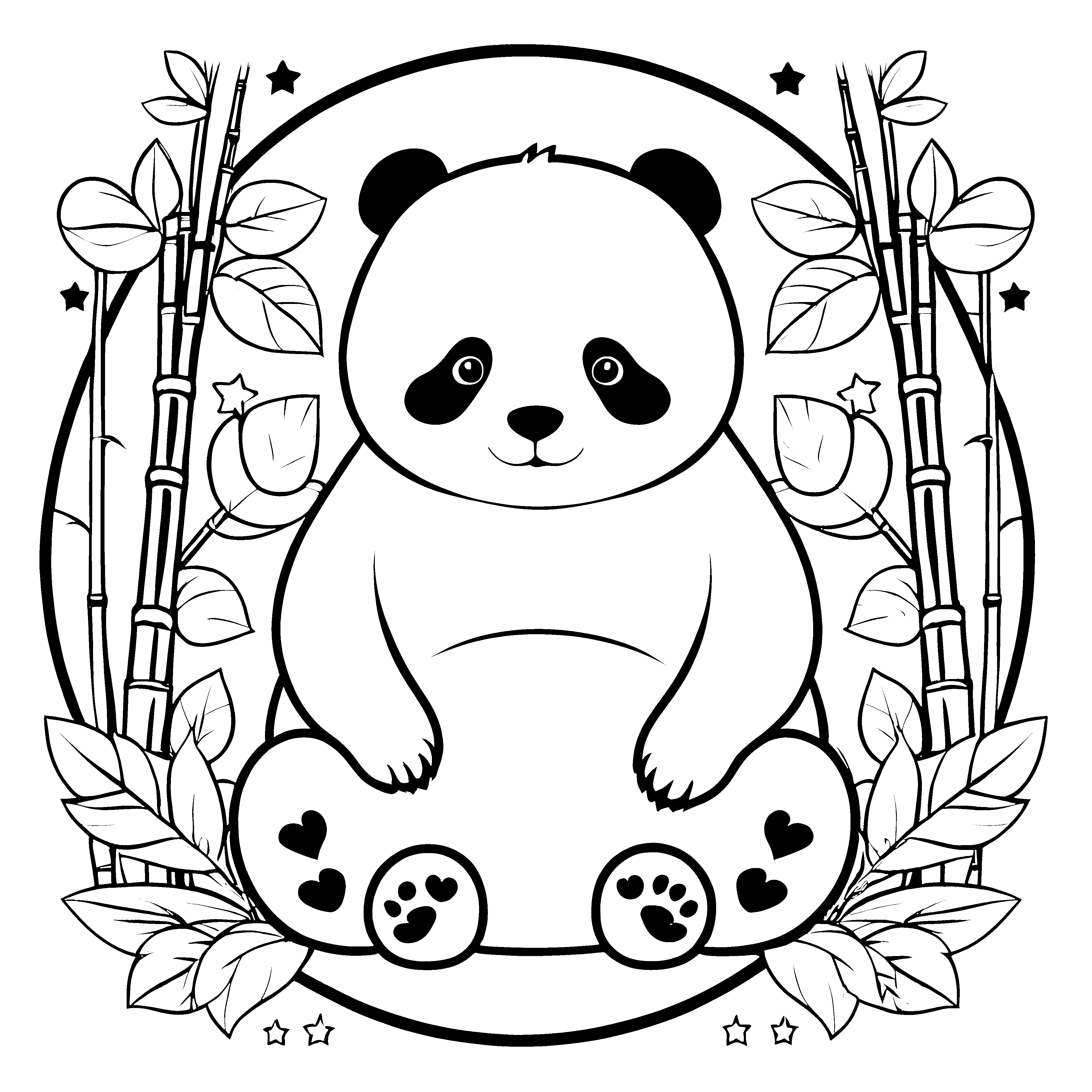 Lieber Panda mit Bambus Bastelvorlage für kleine Naturfreunde