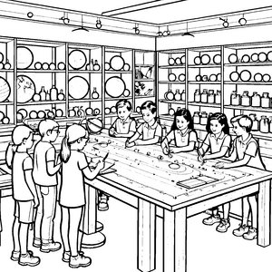 Faszinierende Chemieexperimente Bastelvorlage für malfreudige Laborforscher