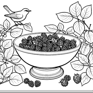 Reife Stachelbeeren in Schale Malvorlage für kreative Waldkinder