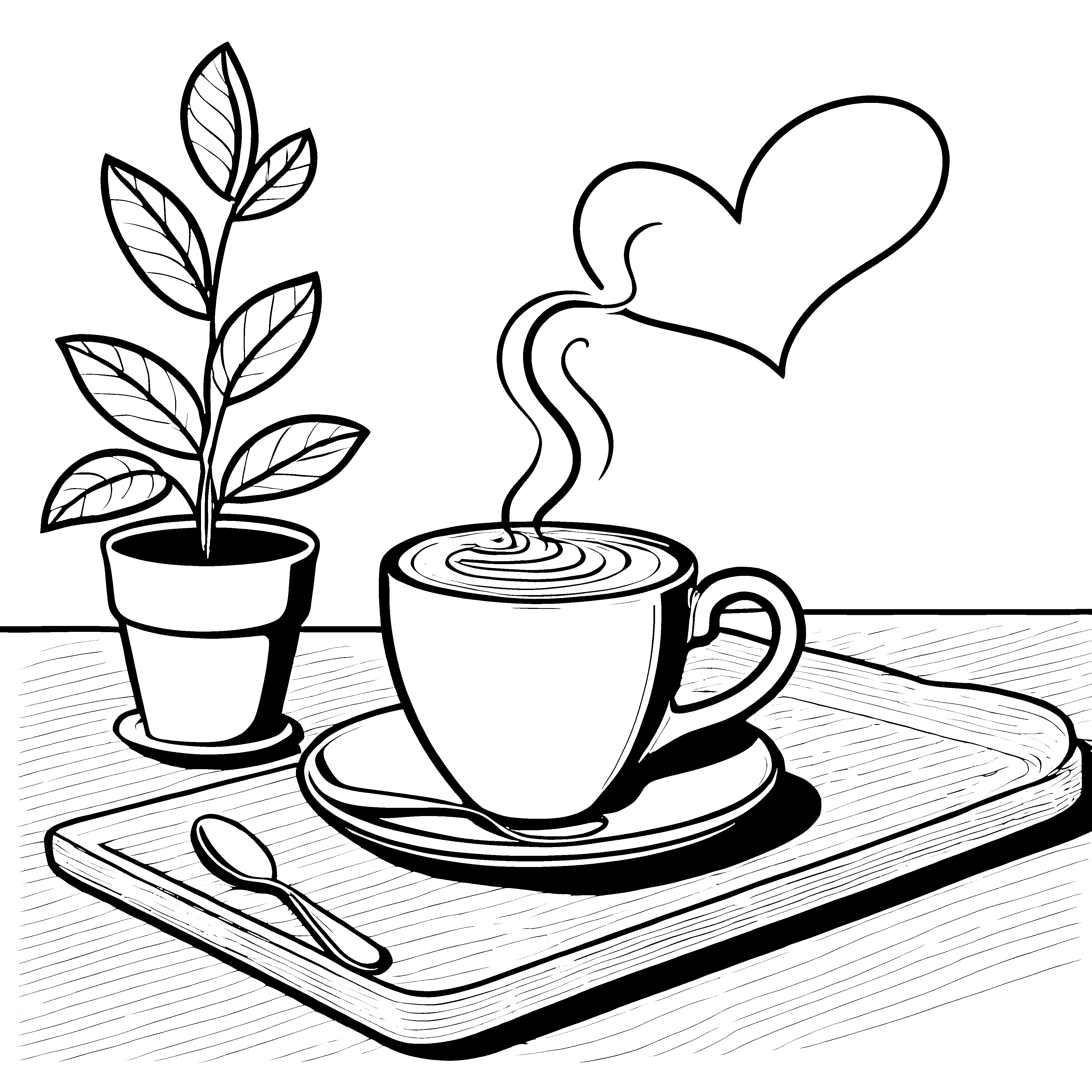 Wohliges Kaffeeglas mit Herzdampf Ausmalbild für mutige Genießer