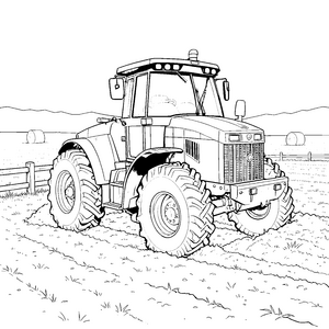 Imposanter Traktor auf dem Acker Bastelmotiv für fröhliche Landwirtskinder