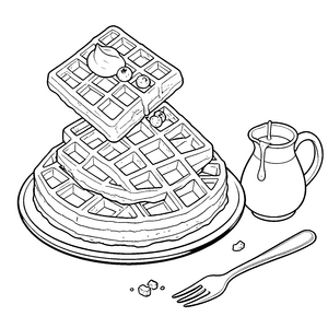 appetitliche Waffelst victoire mit Beeren Ausmalvorlage für malfreudige Genießer