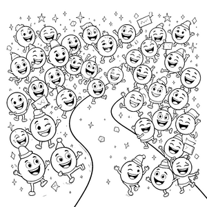 Festliche Emojis mit Weihnachtsmützen Bastelvorlage für malfreudige Geschenke-Fans