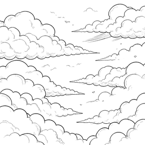 Detailreiche Wolkenformationen Bastelmotiv für junge Himmelsforscher