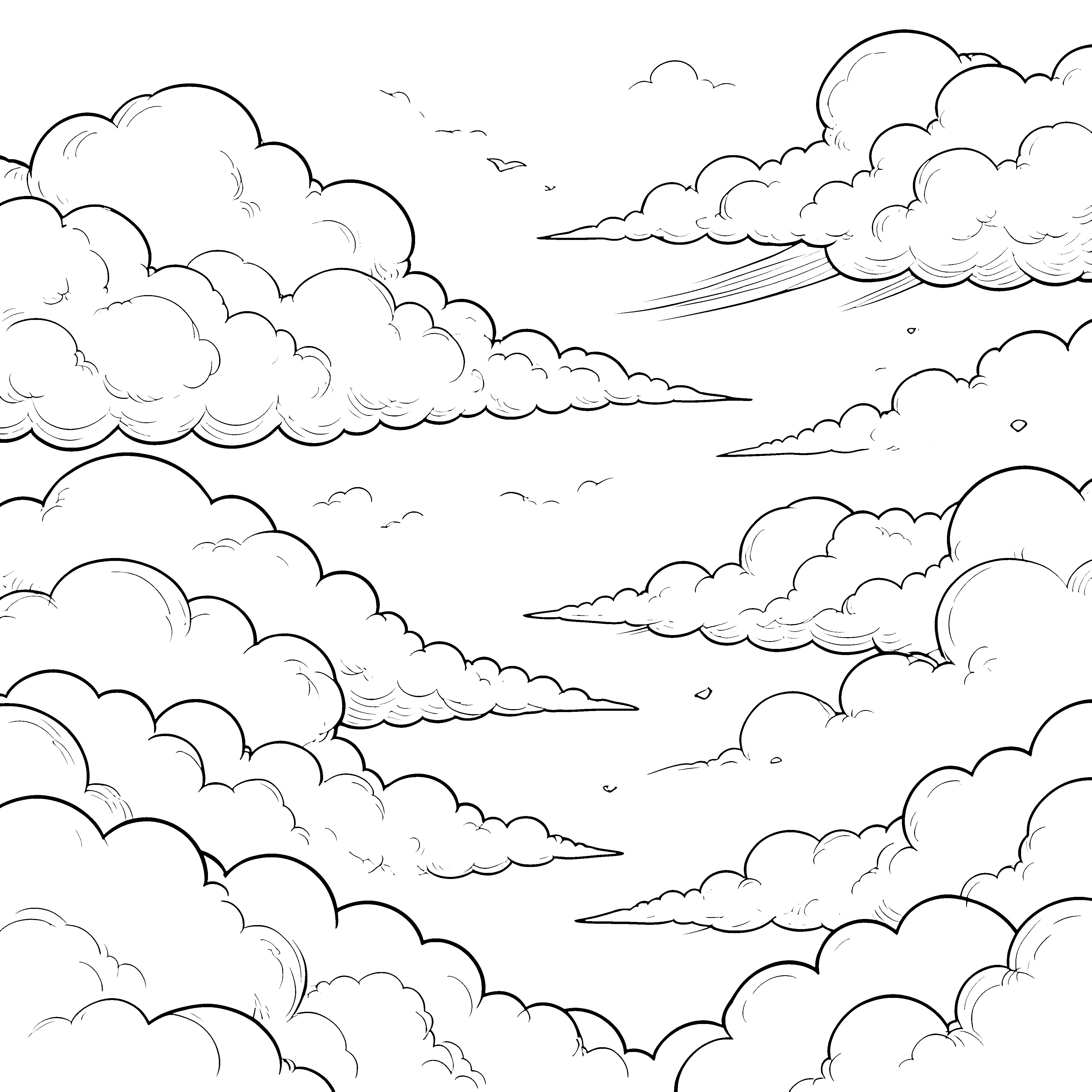 Detailreiche Wolkenformationen Bastelmotiv für junge Himmelsforscher