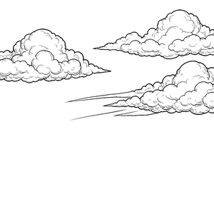 Bauschige Wolkenformationen Malbild für verträumte Himmelsreisende