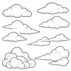 Vielfältige Wolken mit feinen Details Bastelmotiv für kleine Himmelsforscher