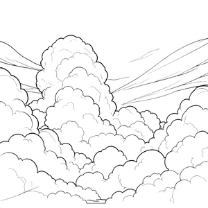 Majestätische Wolken mit feinen Streifen Bastelmotiv für kleine Wolkenschauer